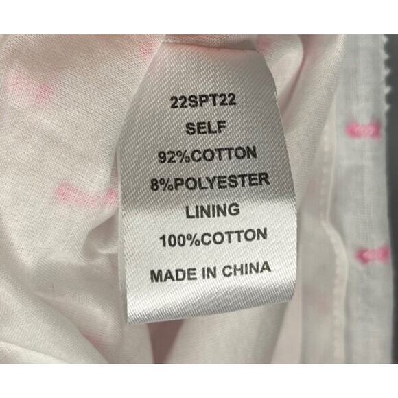 HUNTER BELL Sz M Medium Pink White Dot Smocked Hayes Blouse Shirt - Picture 4 of 10